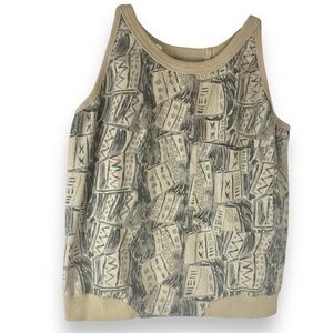 Vintage Organically Grown Tank Womens Size Medium Tribal Print Boho Earthy Retro